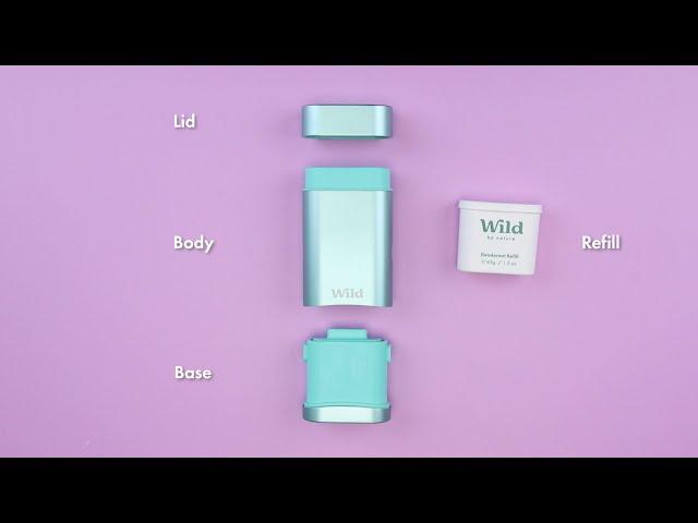 How to fill/refill your Wild refillable deodorant case [button design]