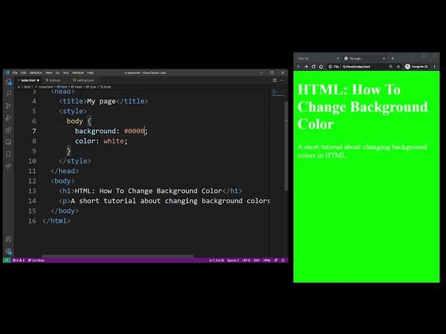 HTML Change Background Color (Simple How To Tutorial)