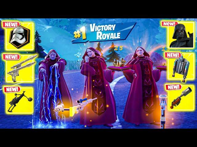 CHANCELLOR PALPATINE TRIO vs DARTH VADER'S MYTHIC & NEW MEDALLIONS ( NEW! FORTNITE Chapter 6 )