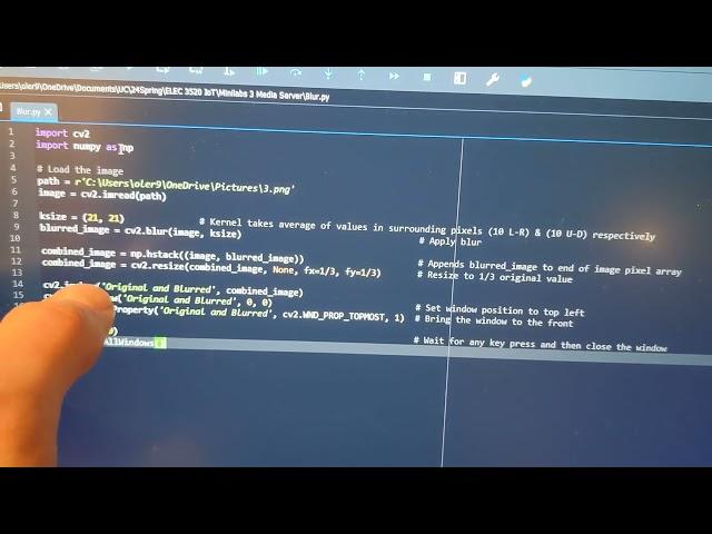 Minilabs 3 - Question 1 - Blurring an image using cv2 library. #python