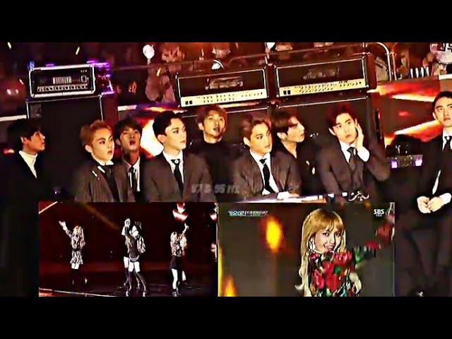 BTS REACTION TO BLACKPINK/WISTLE-PWF/SBS GAYO DAEJUN 2016 (FULL)