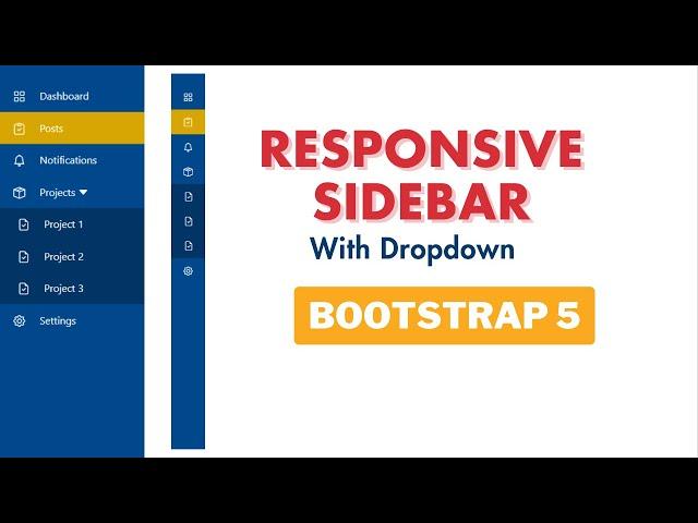 Responsive Sidebar Bootstrap 5 with Dropdown Menu | Sidebar Menu