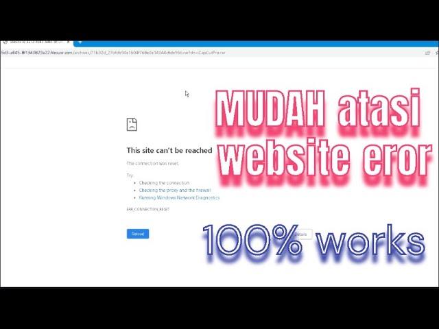 Cara MUDAH atasi website eror. This site can't be reached