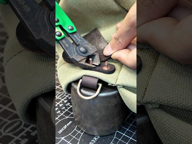 How to use brass rivets #leather #bag #brass  #shorts#copper #rivet  #leathercraft #diy #bagmaking