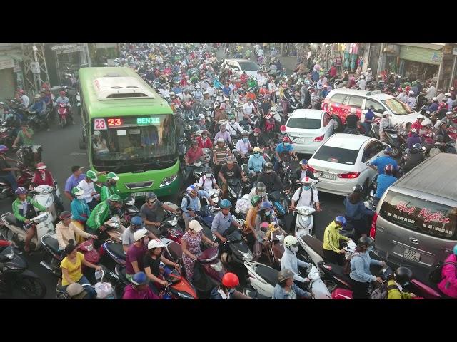 Crazy rush hour traffic in Saigon - Ho Chi Minh City, Vietnam