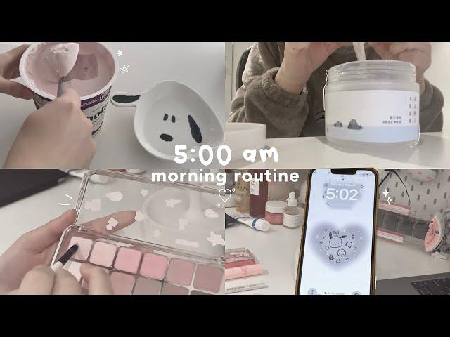 waking up at 5am ⊹ cozy and productive morning routine, self care, studying, uni exam week