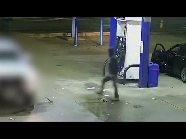 GRAPHIC: Woman stabbed at gas station