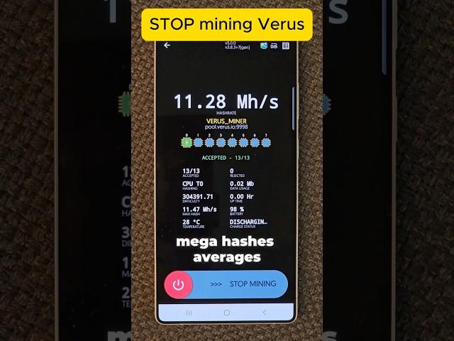 Stop mining Verus coin! #smartphone #tech #mining