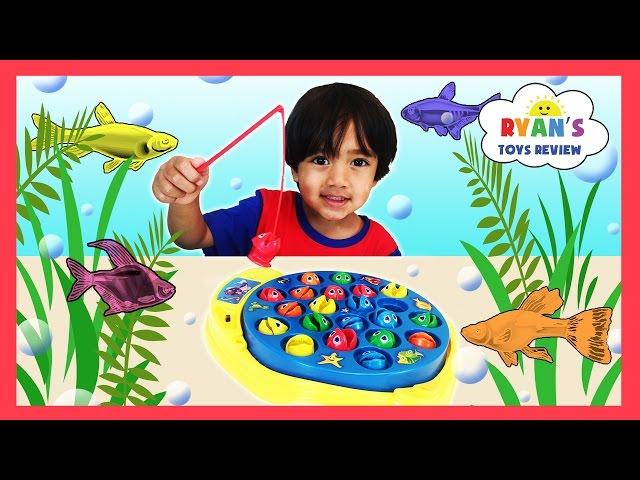 LET'S GO FISHING GAME with Surprise Eggs Opening and Learn Colors