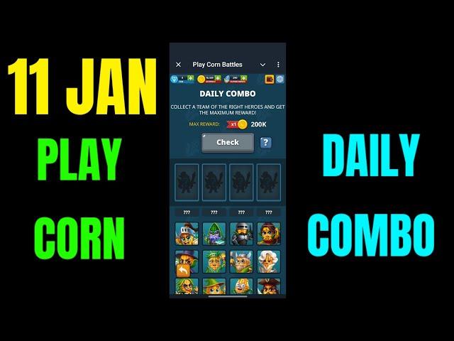 10 January play corn battles daily combo | daily combo corn battles | Combo card corn battles