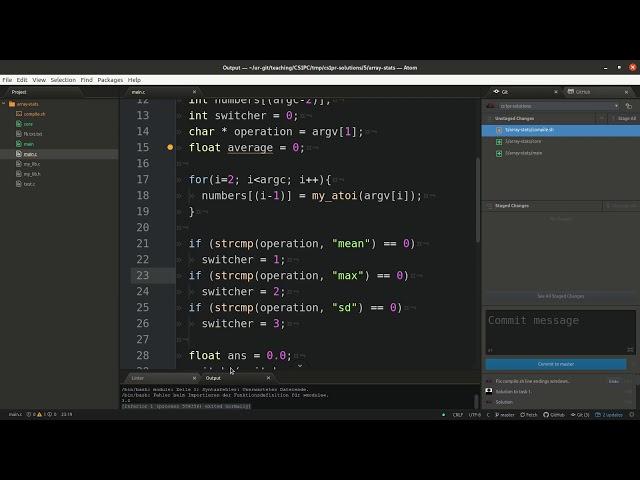 Tutorial Week 8-1: c) Debugging in the Atom IDE