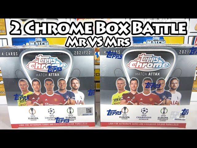 *NEW* MATCH ATTAX Chrome 2021/22 Double Box Opening | MR VS MRS Box Battle | AUTOGRAPH HIT!!