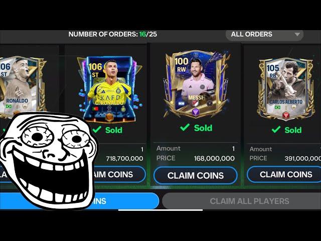 I Sold My Entire Team And Made Billions of Coins Before FC Mobile 25 + Funny Matchday #fcmobile