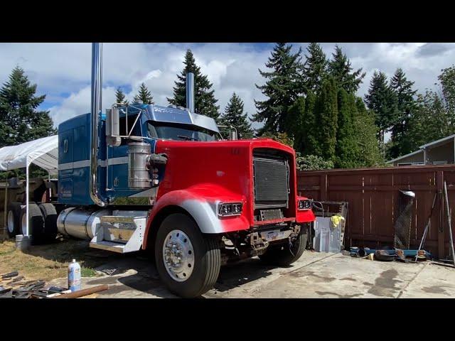 August 9, 2023 установка пневмосистемы часть 1 на Kenworth W900L Flat Top 3406E Cat 550Hp￼