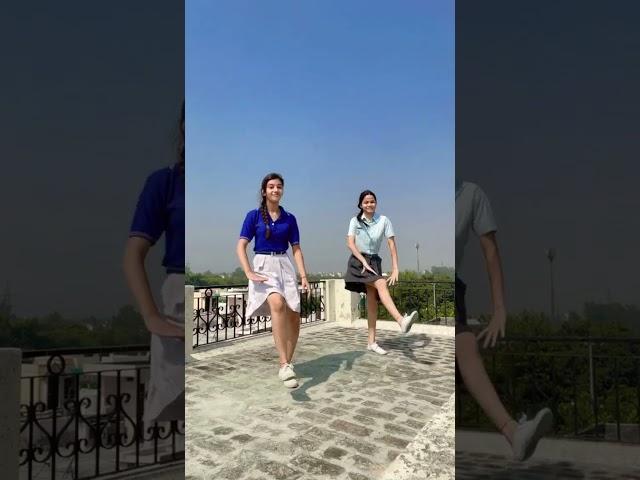 upskirt dance of school girls  in uniform