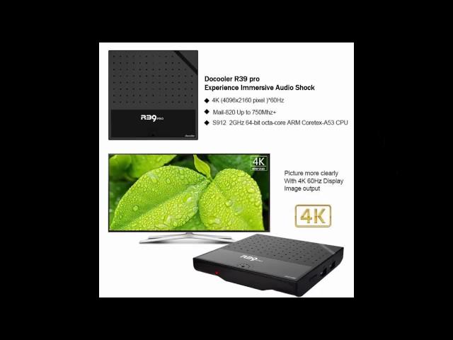 Docooler R39 Pro Amlogic S912 TV Box Octa Core KODI 17 0 Fully Loaded 4K VP9 3D WiFi AirPlay