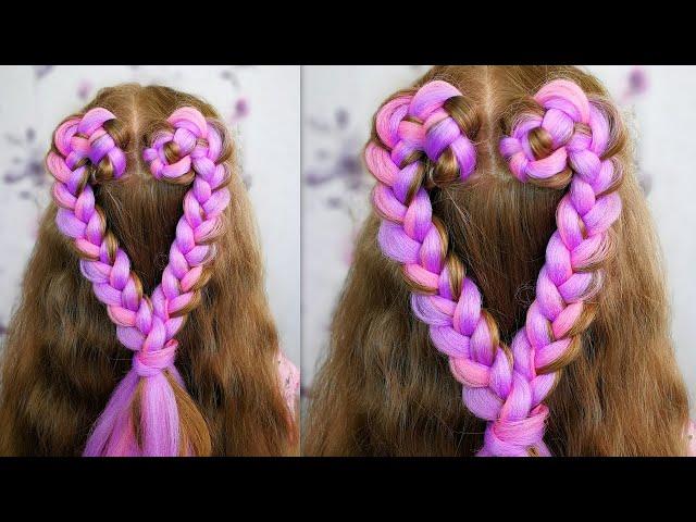 Easy and quick summer hairstyle with Kanekalon! Cute hairstyle for girls!