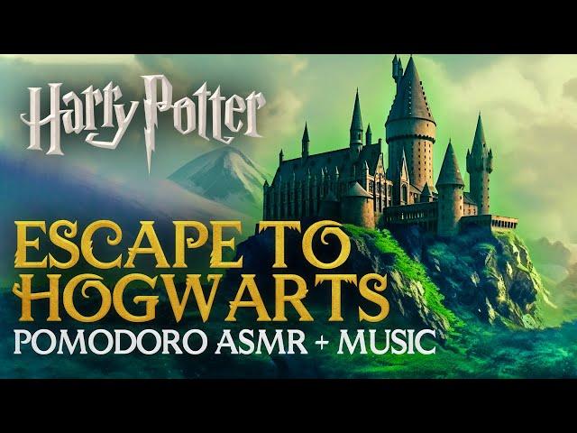 2-Hour Study Session HOGWARTS GROUNDS | Harry Potter Pomodoro ASMR Ambience Hogwarts Legacy Timer