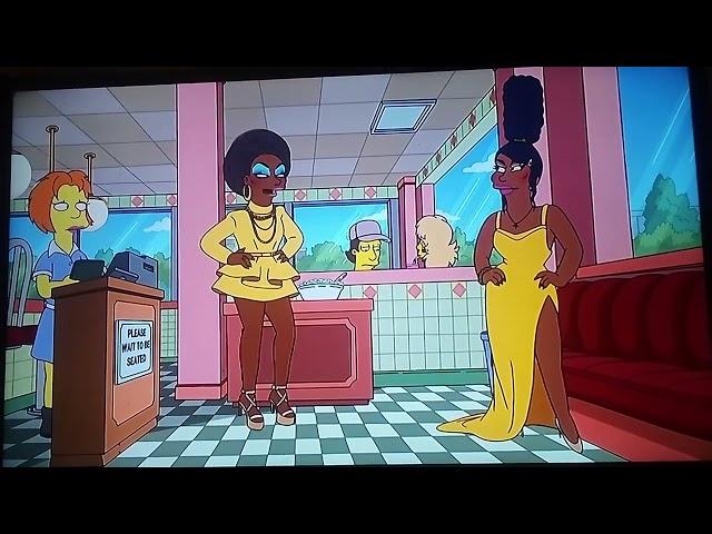 Monet Exchange and Bob the Drag Queen cameo on "The Simpsons" | The girls are fighting!