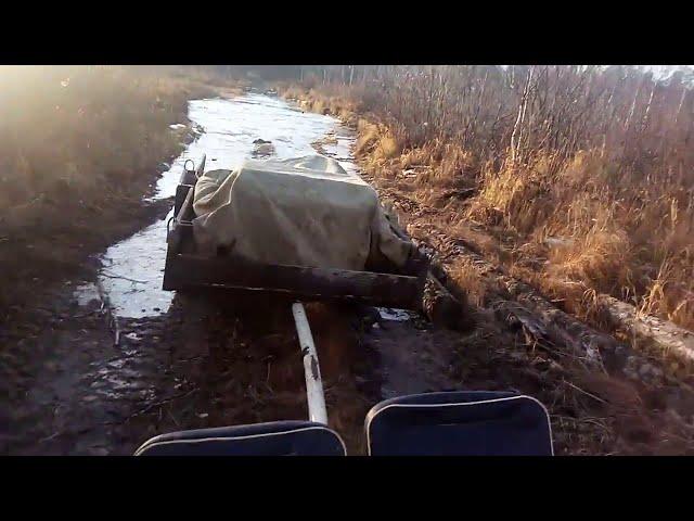 Вездеход Охотец в деле! Проходимость с полной загрузкой! Плюс прицеп