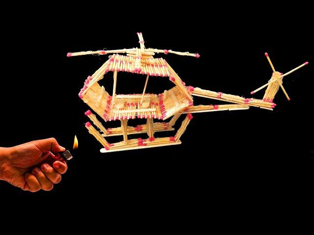 Building a Matchstick Helicopter from Scratch: Watch it Vibrate into Action!