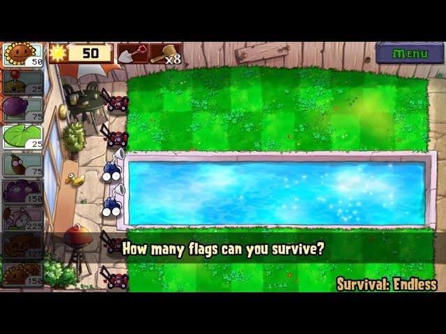 Plants vs Zombies Survival - Endless (Easy Strategy for 100+ Flags)