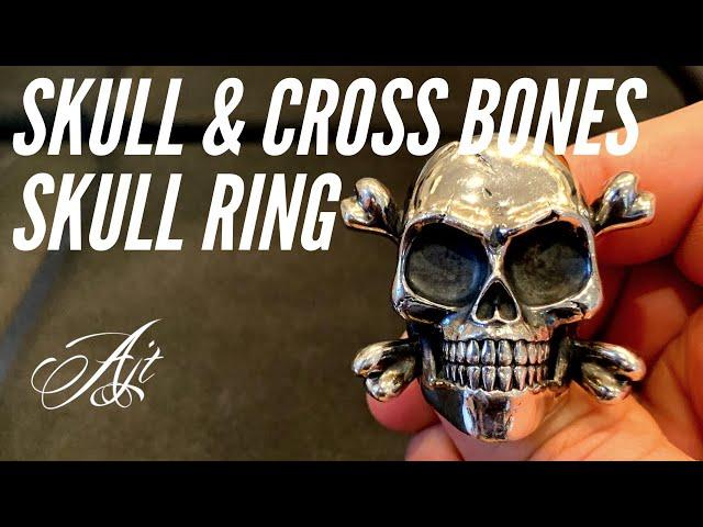 Skull Crossbones Silver Skull Ring | AJT Jewellery