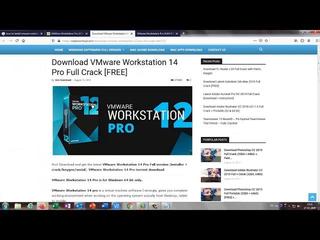 VMware® Workstation 14 Pro How to activate the license