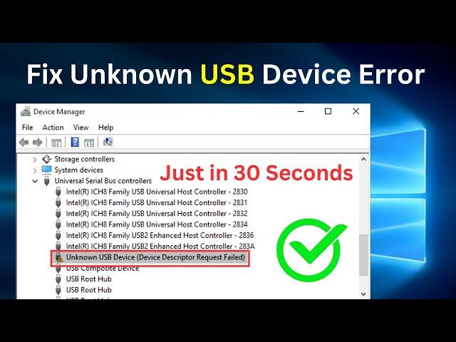 Fix USB Device Not Recognized Error | Unknown USB Device (Device Descriptor Request Failed) 2024