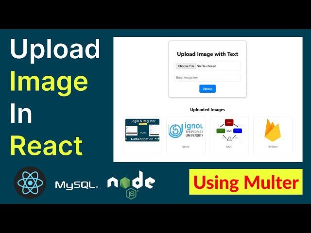 How to upload image in React using Multer in Node JS || MERN stack