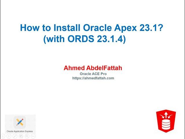 Oracle Apex 23.1 Installation?