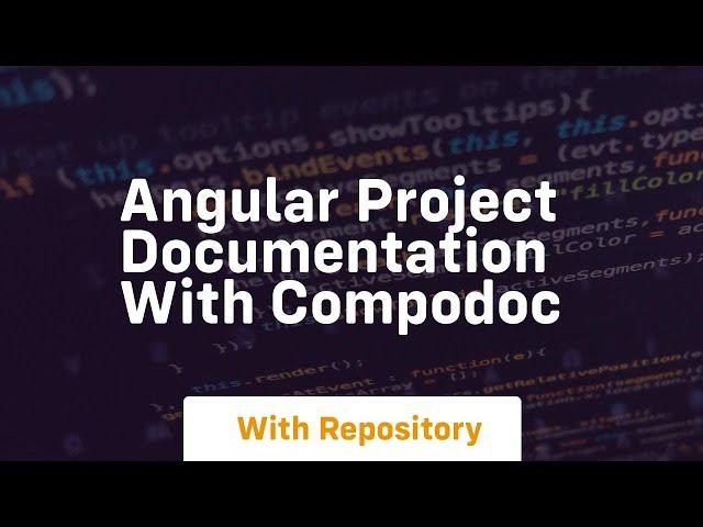 Angular project documentation with compodoc