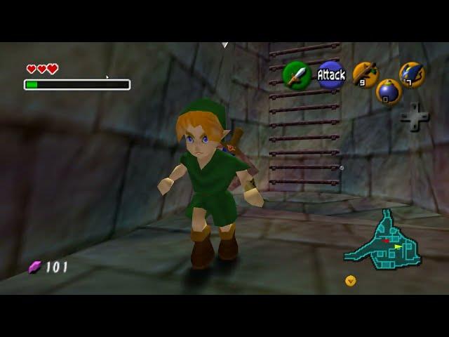 Ocarina of Time - Enter Bottom of the Well early With Only Deku Sticks (Navi Required) (Child)