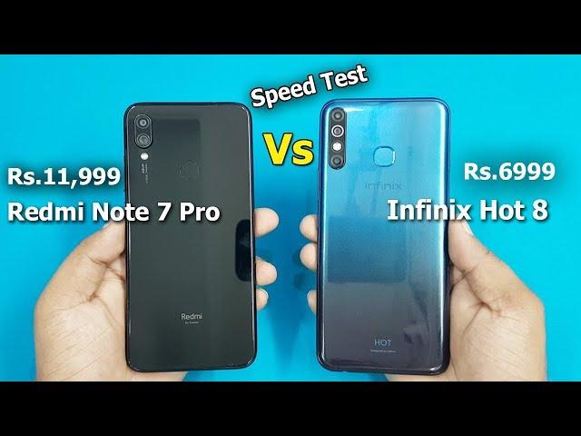 Infinix Hot 8 Pro Vs Redmi Note 7 Pro Speed Test Comparison || Antutu Benchmark Score