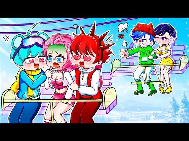 Anna & Alex: Learns to Ski - Battle With Raddy x Sky and Lisa | Gacha Life | Rainbow Z Multiverse