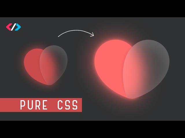 Glass Heart Glowing Animation using HTML & Pure CSS