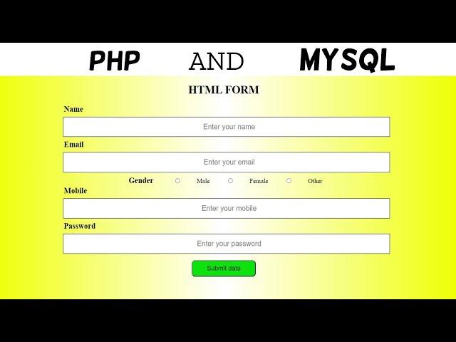 How to connect HTML form to MySQL Database with PHP.