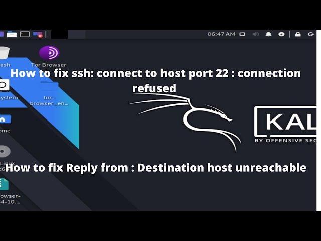 ssh connect to host port 22 connection refused kali linux