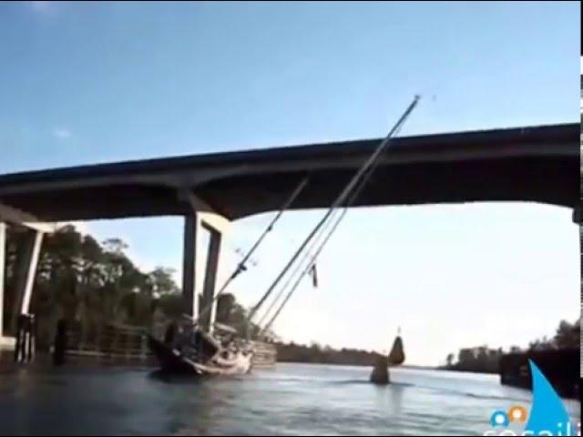 Sailing a Boat Under a Low Bridge