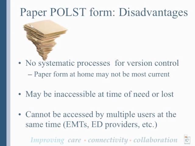 End of Life and the Electronic Physician Order for Life Sustaining Treatment