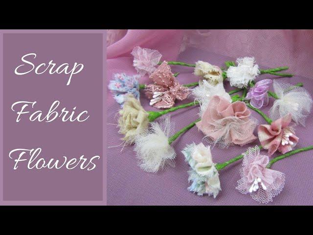 Scrap Fabric Flowers, no sewing, no glue