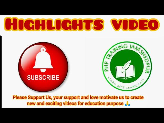 Channel Highlights Video ll PHP TRAINING JAMSHEDPUR