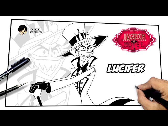 How to draw Lucifer Morningstar from Hazbin Hotel