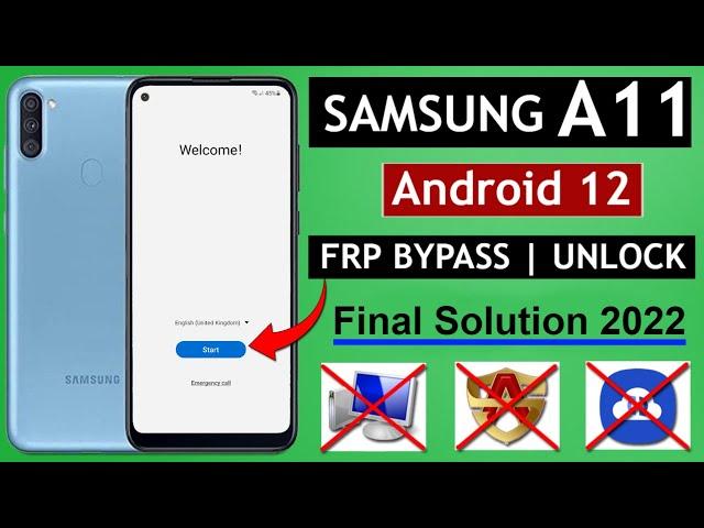 Samsung A11 Android 12 Frp Bypass /Unlock Google Account Lock Withoutt Pc | Without Restore Data