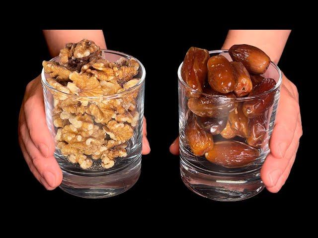 Have dates and walnuts Make this delicious and healthy dessert in 5 minutes!