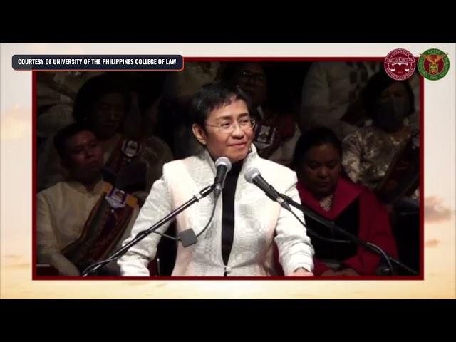 FULL SPEECH: Rappler CEO Maria Ressa at UP Law's 2023 recognition rites