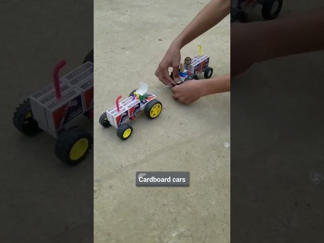 #how to make die tractor from cardboard motor and battery #tractor vs tractor