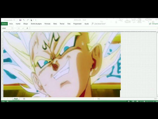Drawing Vegeta Majin in Excel