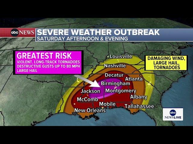 LIVE WEATHER MAP: Tracking severe weather outbreak