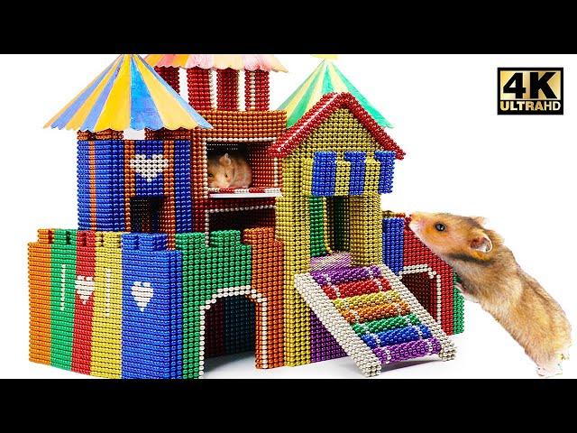 DIY - How To Build Castle for Hamster From Magnetic Balls ( Satisfying ) | Magnet World 4K